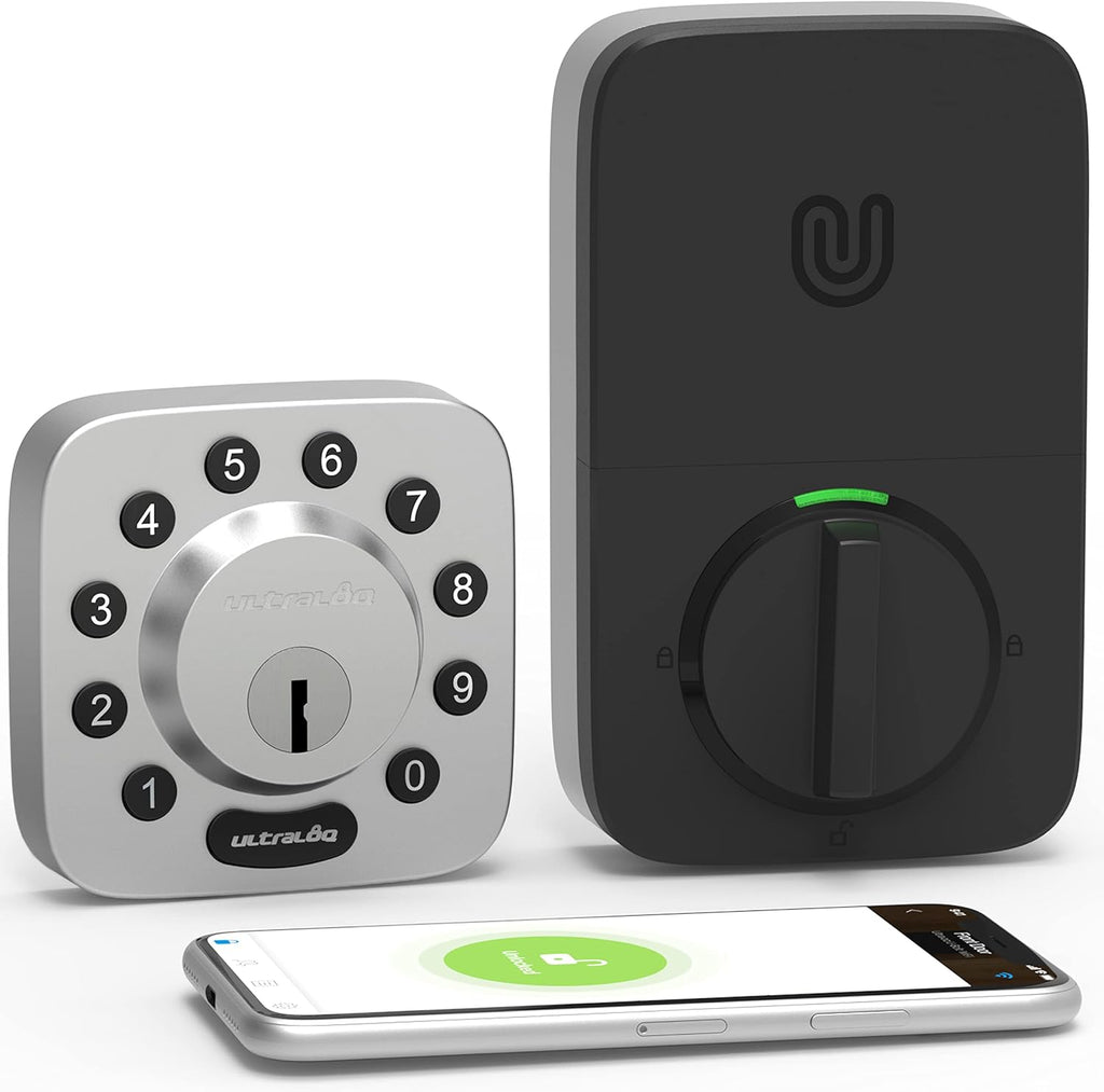 ULTRALOQ U-Bolt Smart Door Lock with Bridge WiFi Adaptor, Satin Nickel F6845