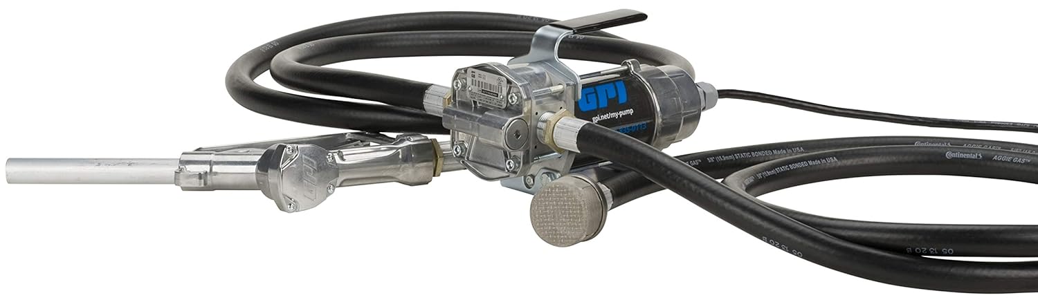 GPI EZ-8 12V Fuel Transfer Pump with Manual Shut-Off Nozzle, 8 GPM D567591