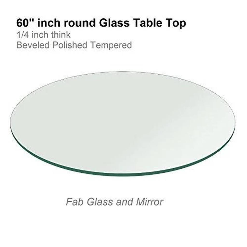 60 inch Round Tempered Glass Table Top, Beveled G571076