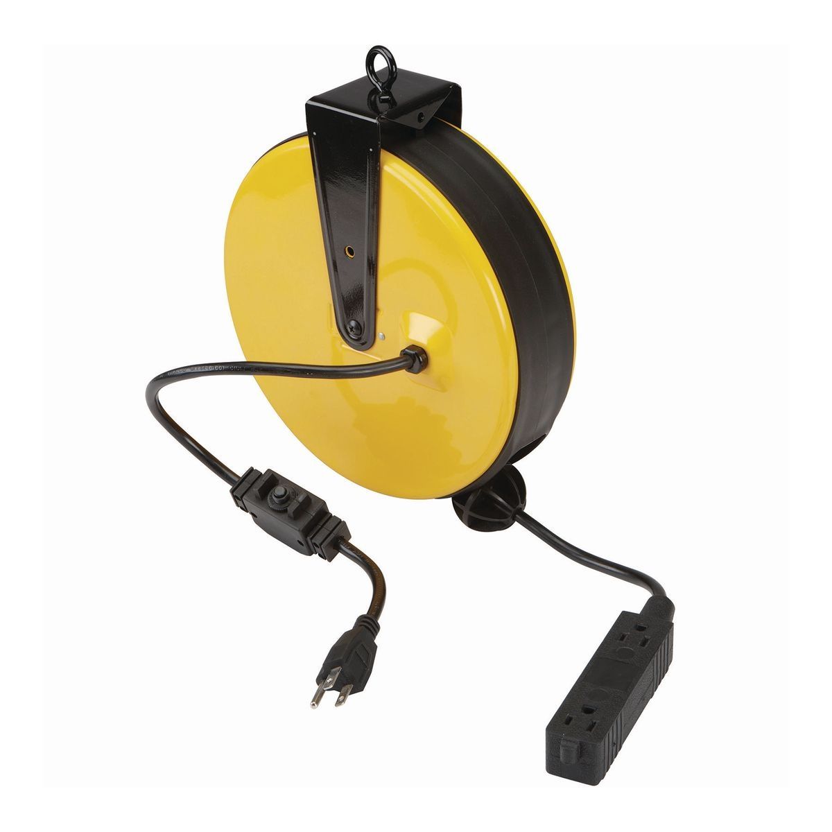 HFT 30 ft. Retractable Cord Reel with Triple Tap, Black P94639