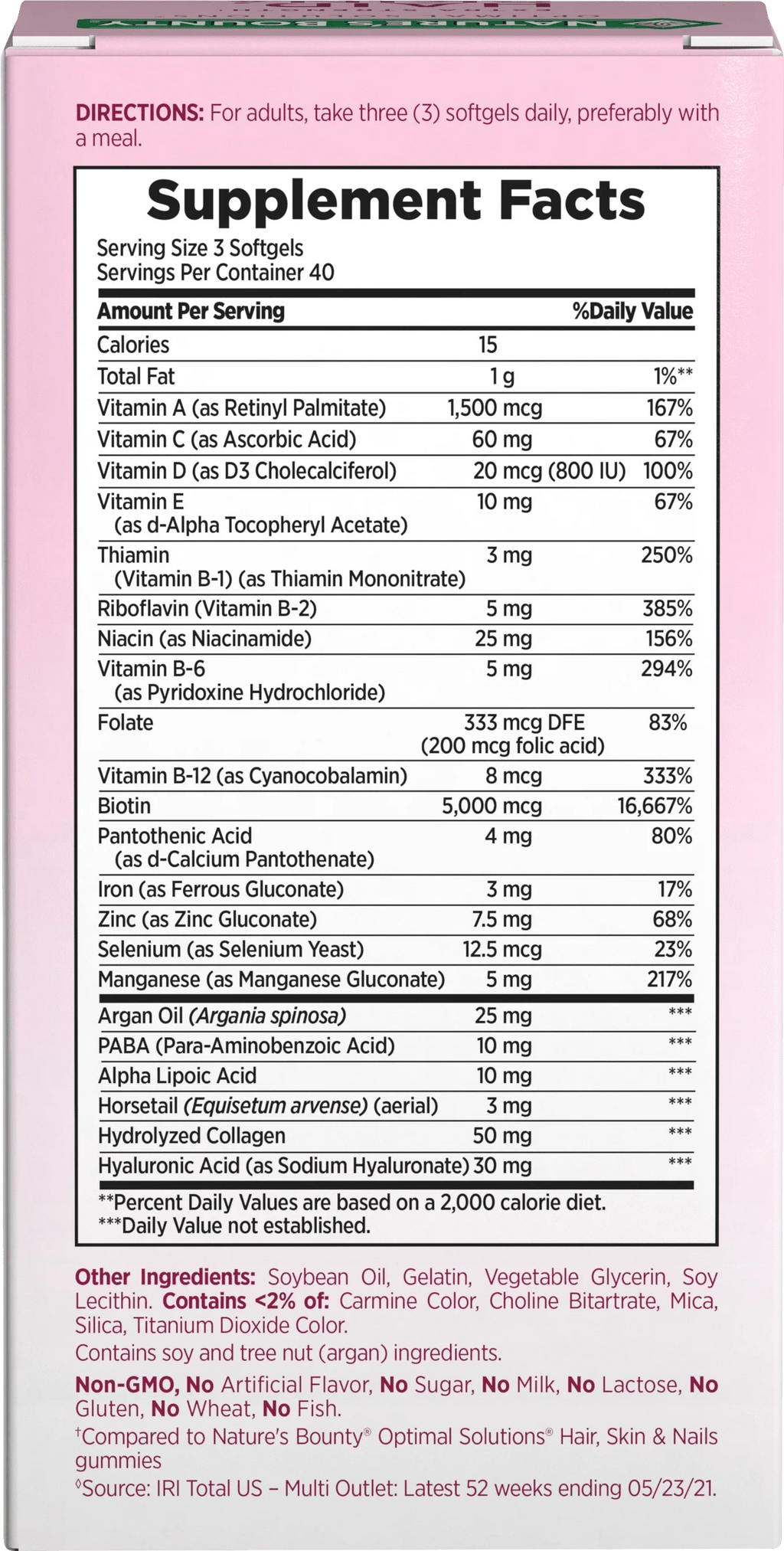 Nature's Bounty Advanced Hair Skin & Nails Biotin Softgels, 120 Ct M52157