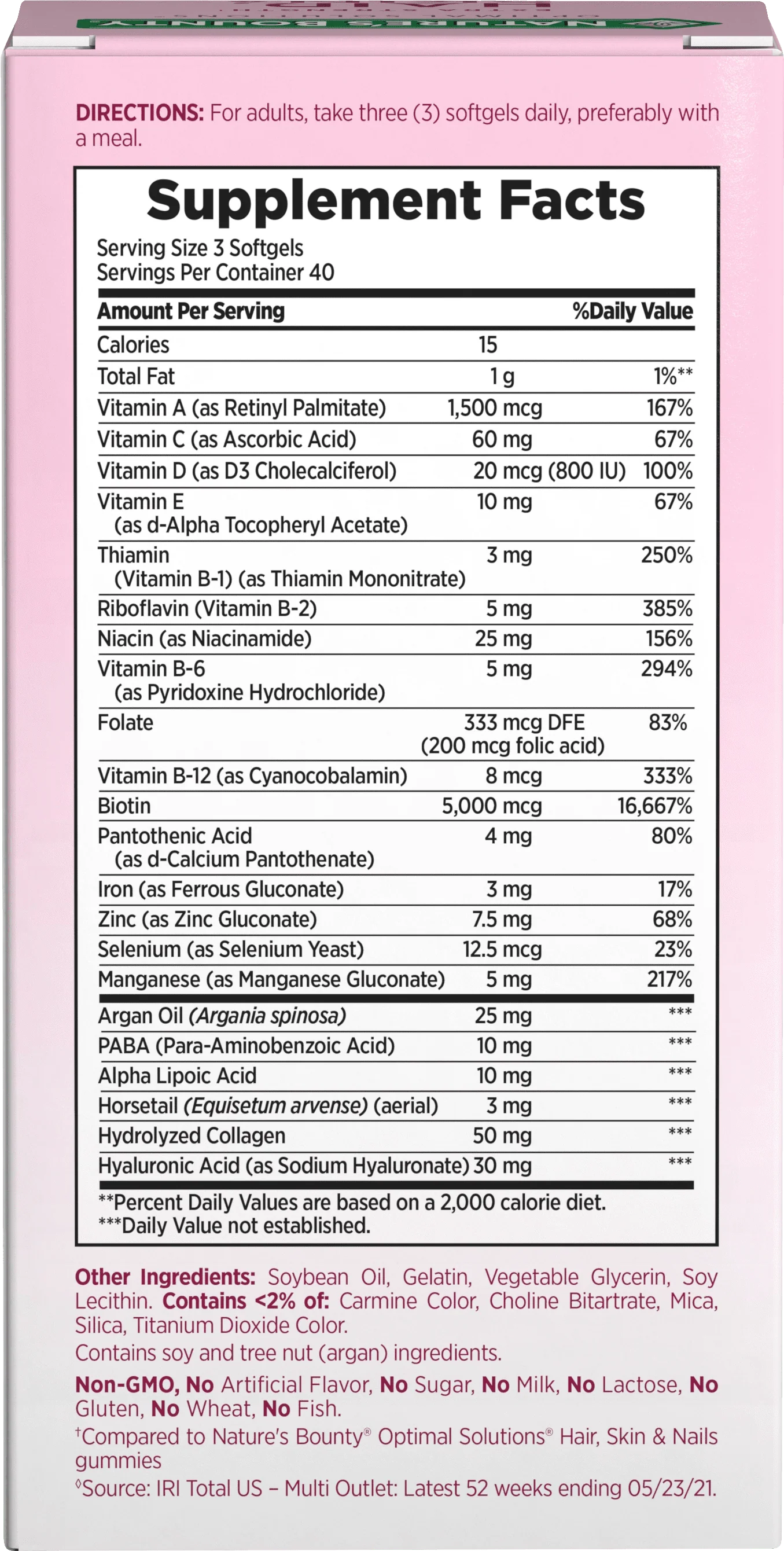 Nature's Bounty Advanced Hair Skin & Nails Biotin Softgels, 120 Ct M52157