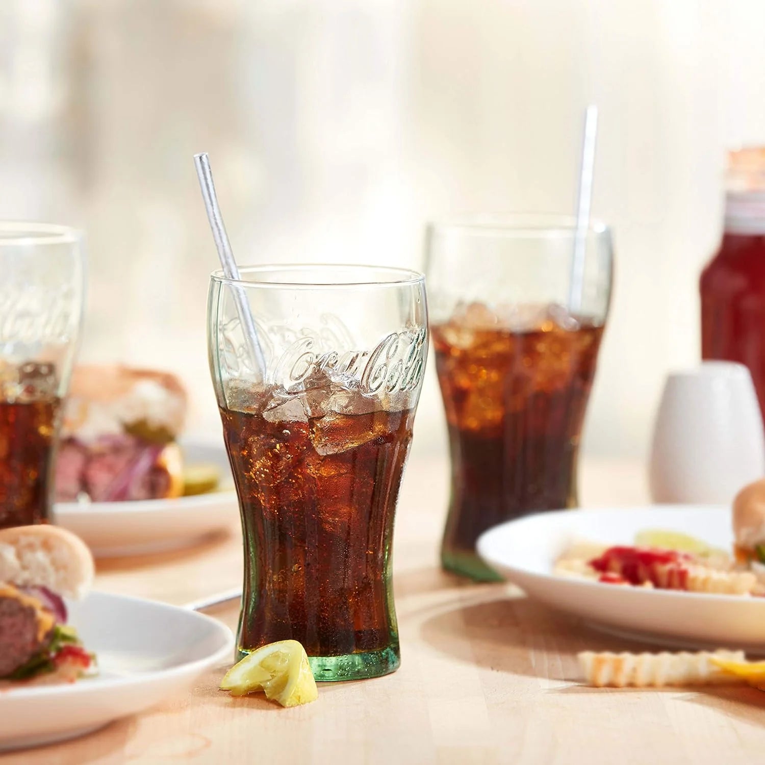 Libbey Coca-Cola 16-3/4-Ounce Glass Tumblers, Georgia Green, Set of 6 Q669