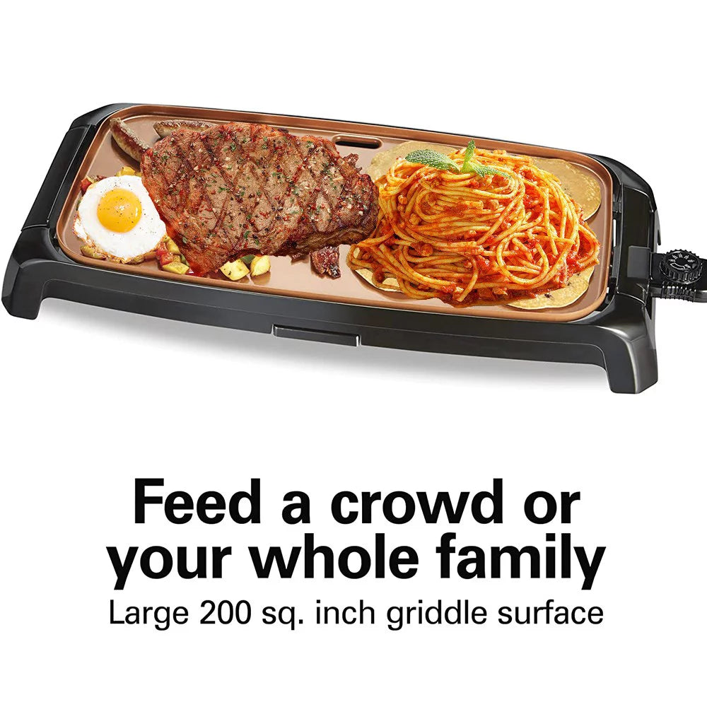 Nonstick Ceramic Electric Griddle - 200 Sq Inch Cooking Surface U147