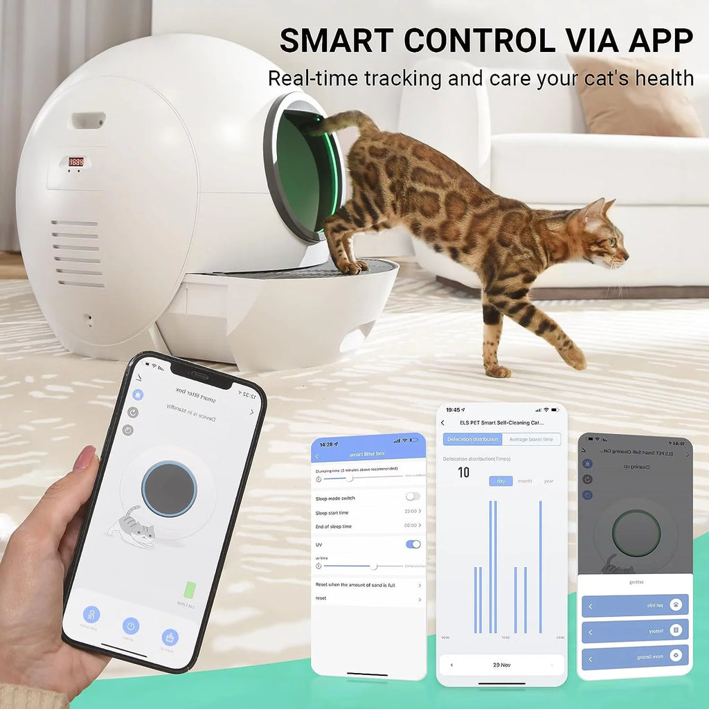ELS PET WiFi Smart Cat Litter Box Automatic Self-Cleaning F75772