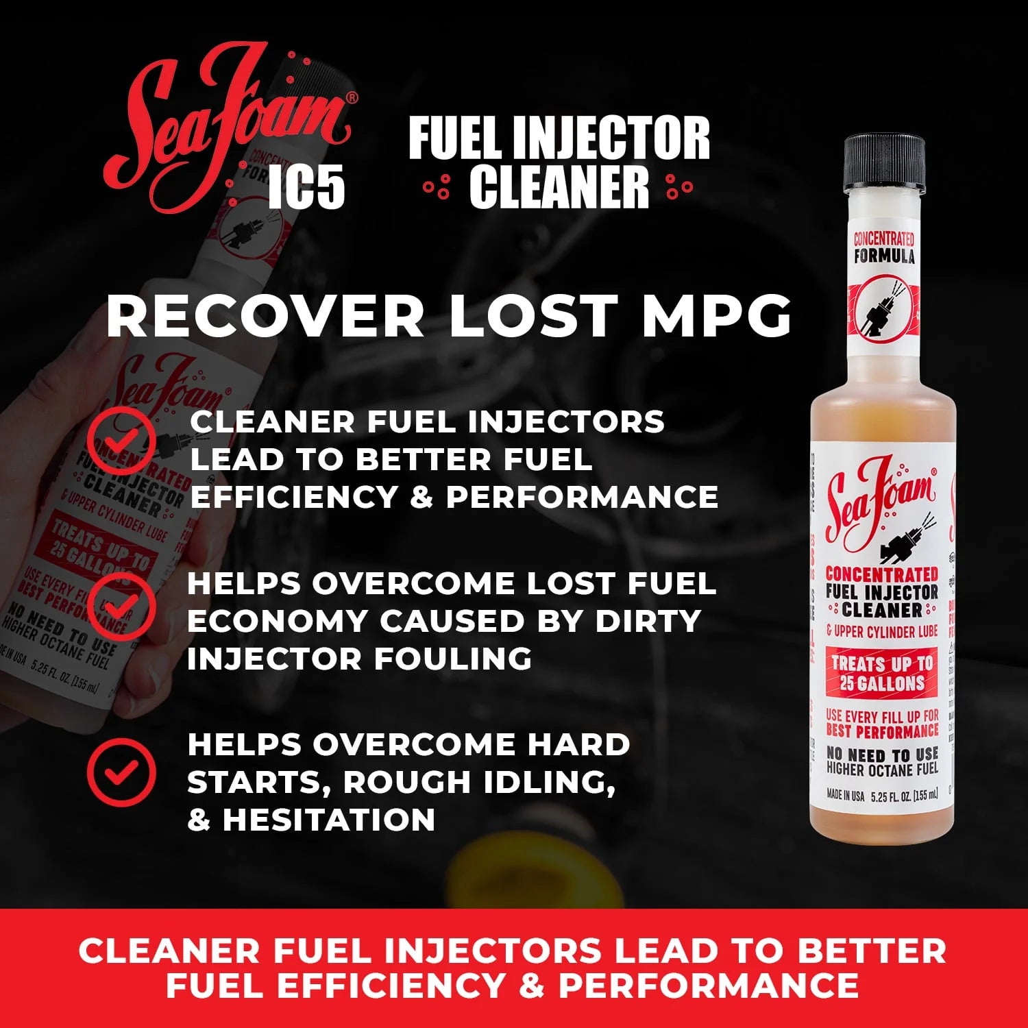 Sea Foam IC5 Concentrated Fuel Injector Cleaner, 5.25 oz C37207