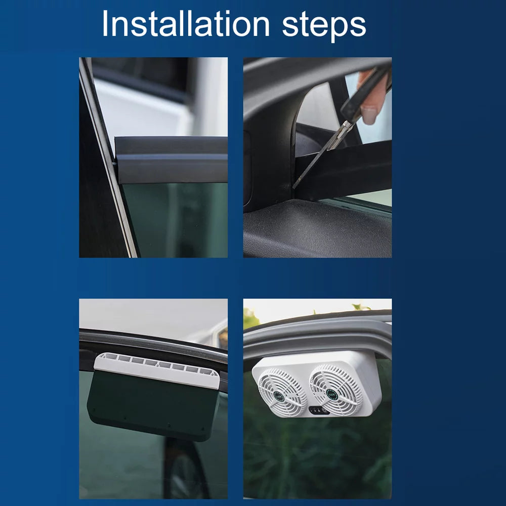 Htovila Car Exhaust Fan USB Circulation Ventilator with 3 Adjustable Wind Speed G2044