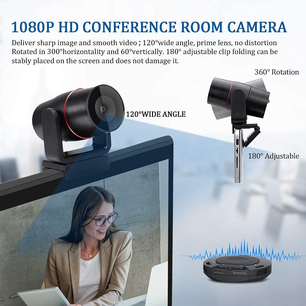 Runpu Video Conference System Bundle with Wireless Speaker and HD Camera E32644