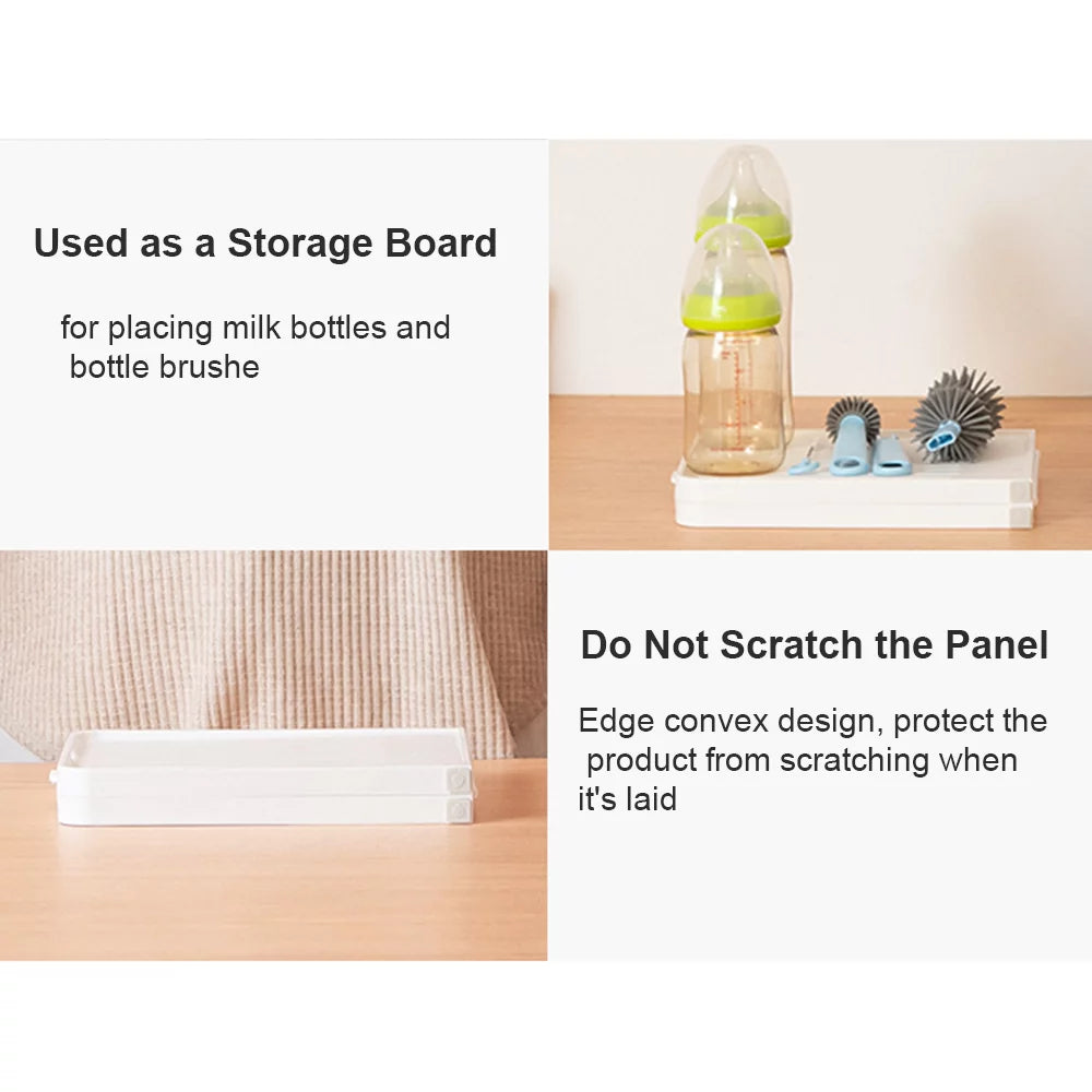 Dcenta Foldable Bottle Drying Rack with Tray for Bottles and Accessories T80324