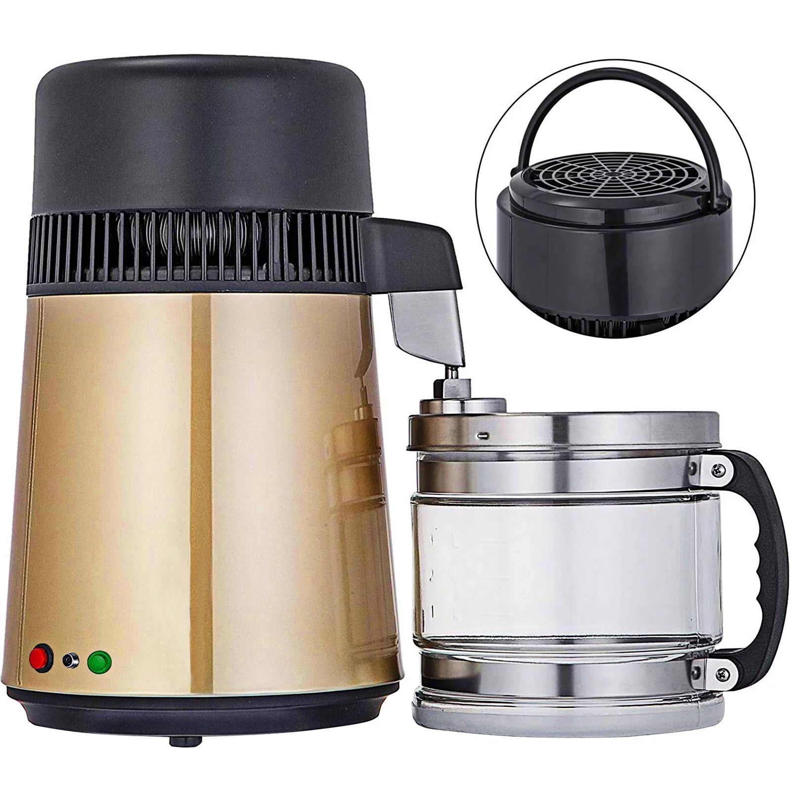 BENTISM Countertop Water Distiller Machine 1.1 gal/4L Stainless Steel Purifier Filter Fully Upgraded with Handle 750W Perfect for Home Use