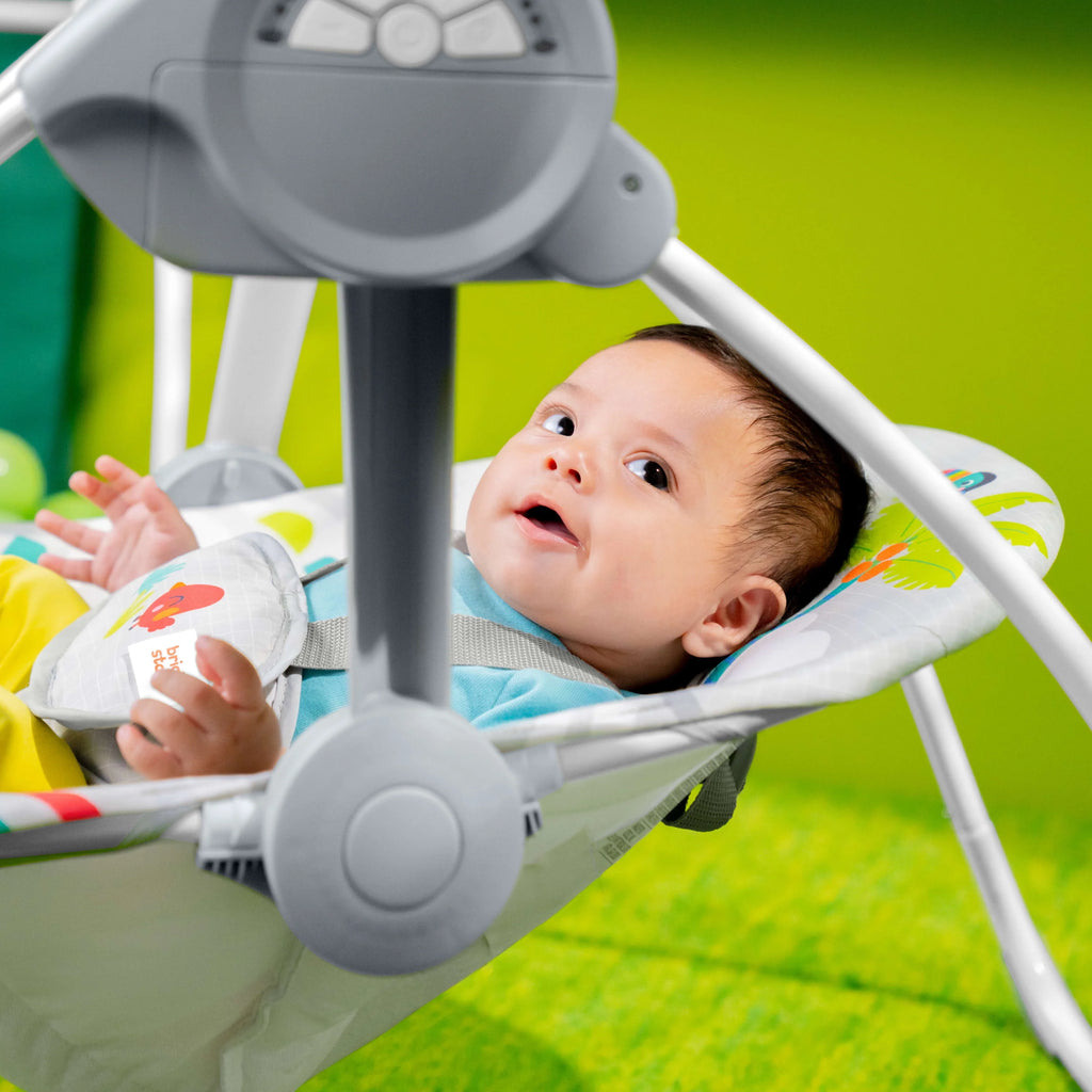 Bright Starts Playful Paradise Portable Baby Swing with Toys, Newborn Y6731