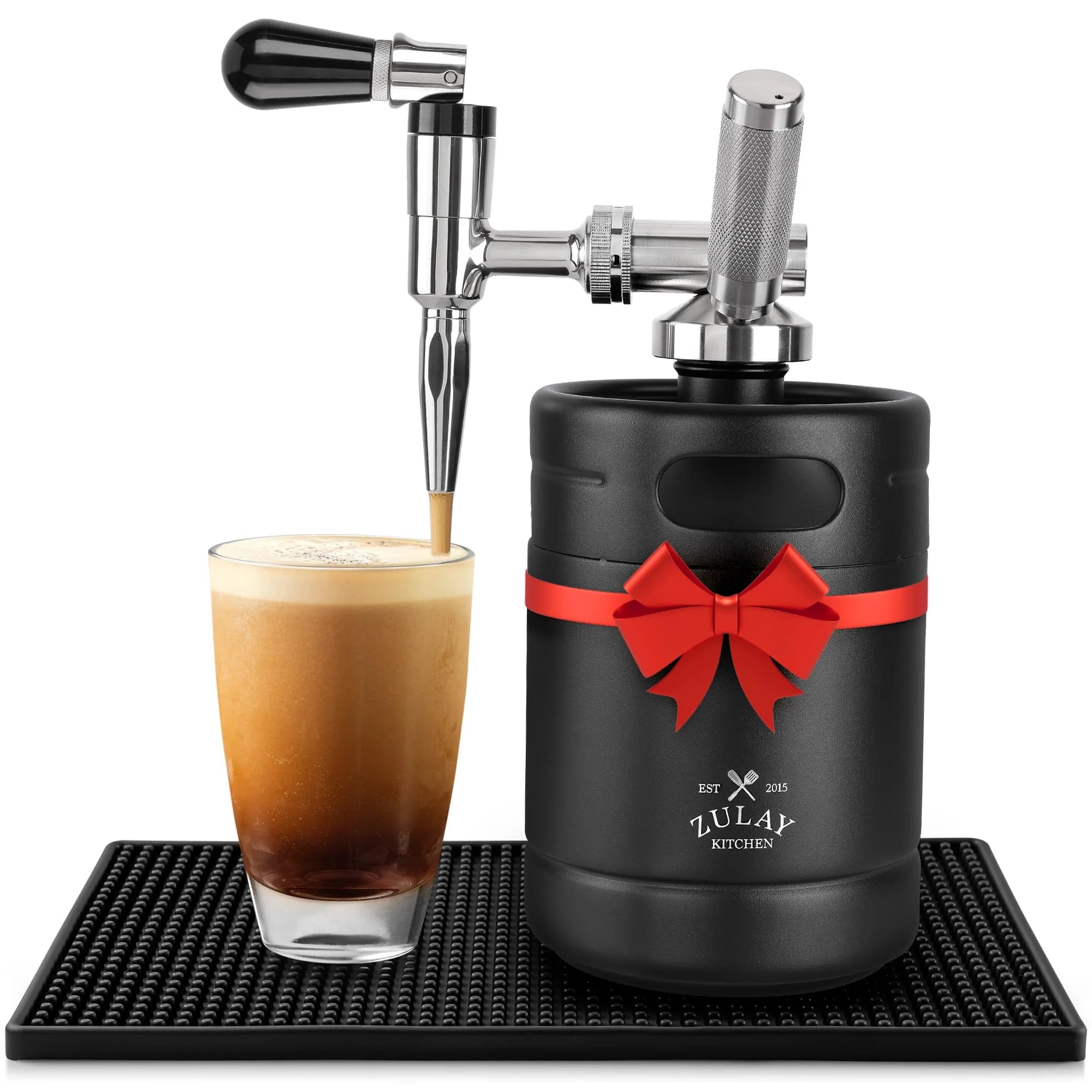 Zulay Kitchen 1 Gallon Cold Brew Coffee Maker with Thick Glass, Stainless Steel Mesh Filter and Spigot - Iced Coffee Maker, Cold Brew Pitcher & Tea Infuser