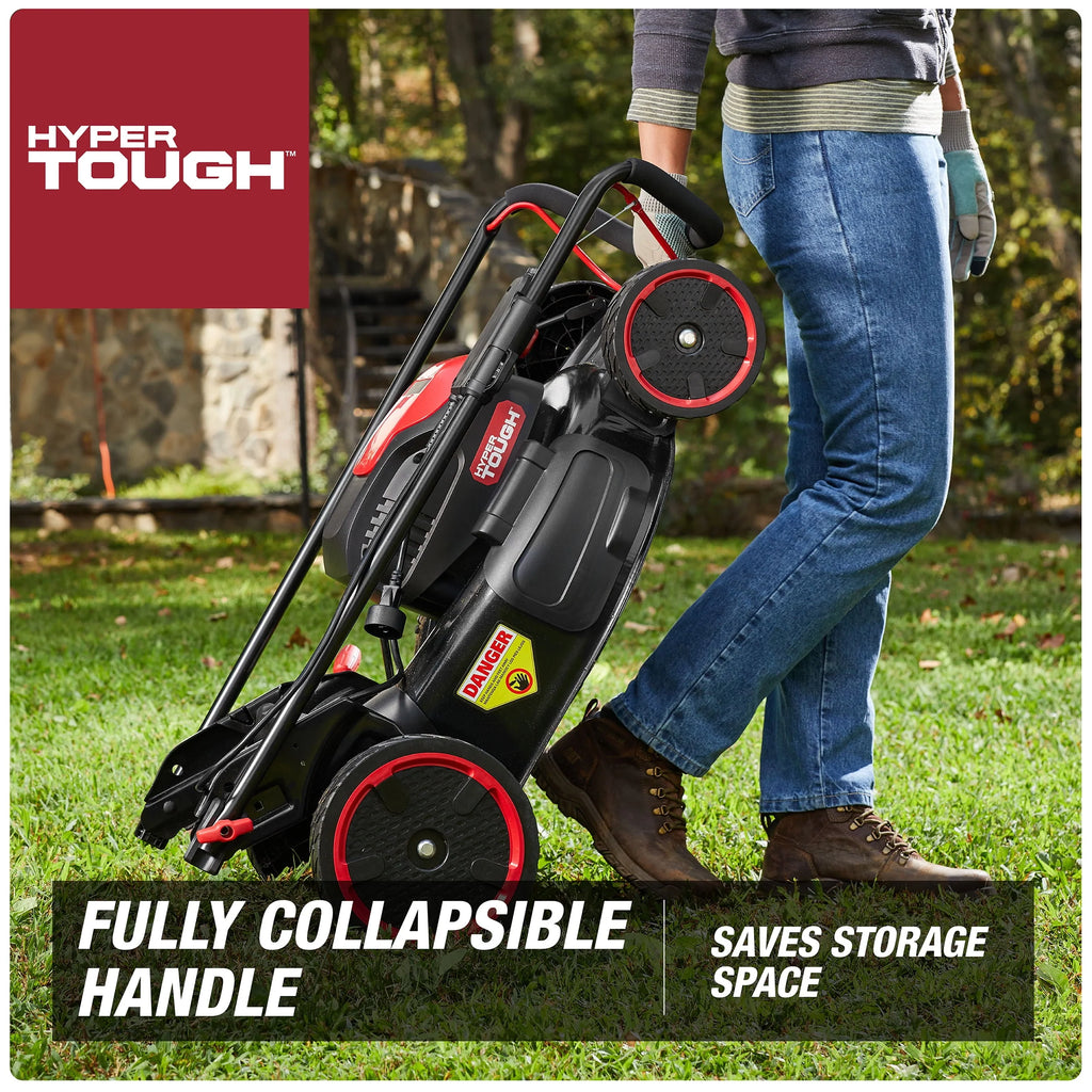 Hyper Tough 13A Corded Push Lawn Mower, 3-in-1 Bag/Mulch/Side Discharge M969