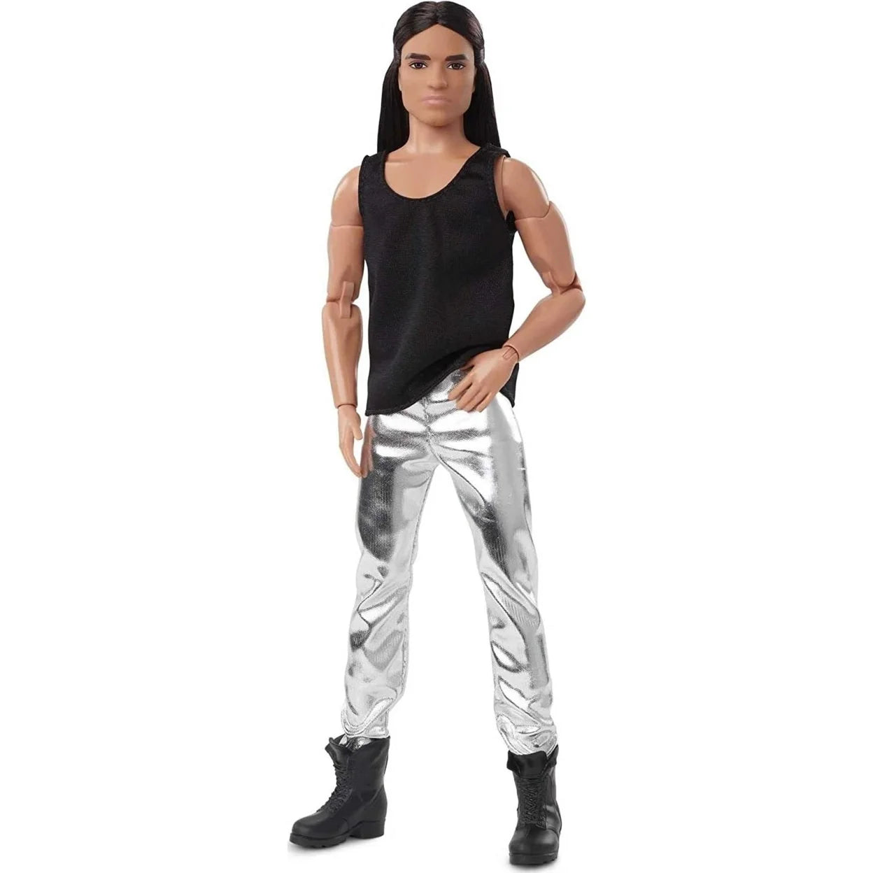 Barbie Looks Collectible Ken Doll with Long Brown Hair T622478