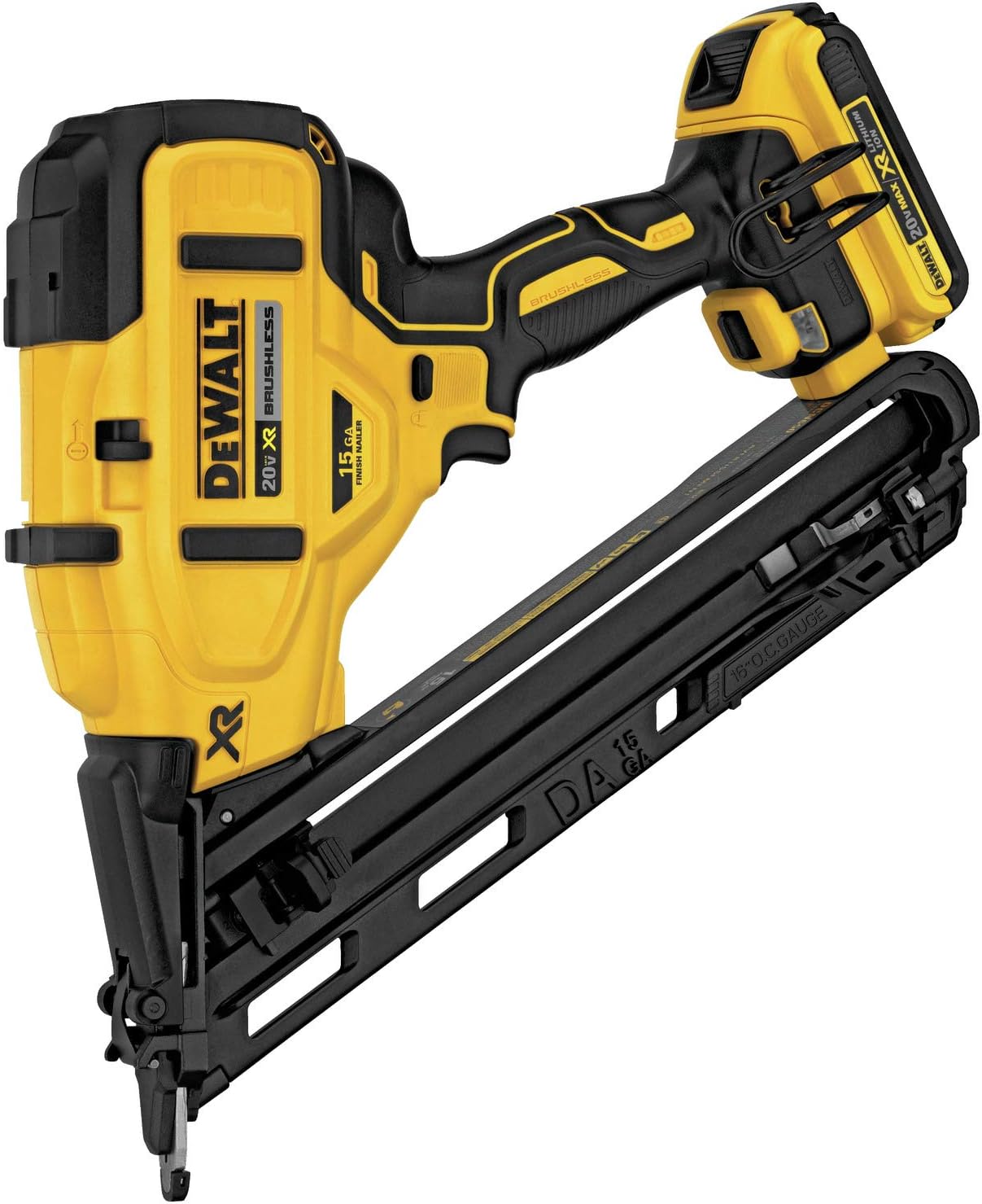 DEWALT DCN650D1 20V MAX XR 15 GA Cordless Angled Finish Nailer Kit S63224