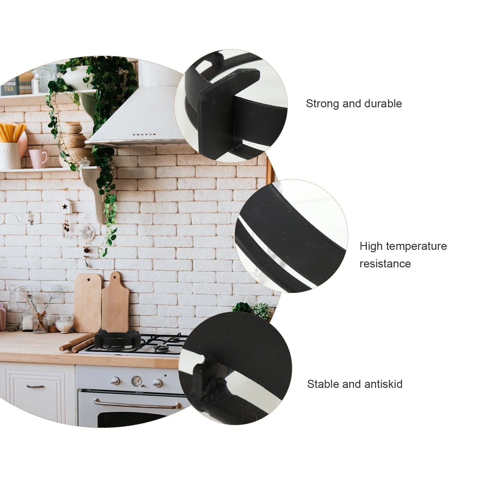 Etereauty Stove Gas Wok Rack Ring Burner Stand Kitchen Cooktop Support J239620