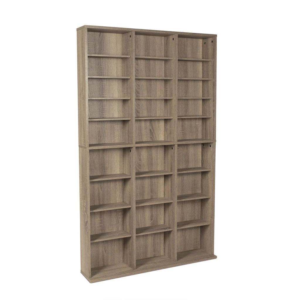 Atlantic Oskar Adjustable Wood Media Storage Bookcase, Espresso Q34005
