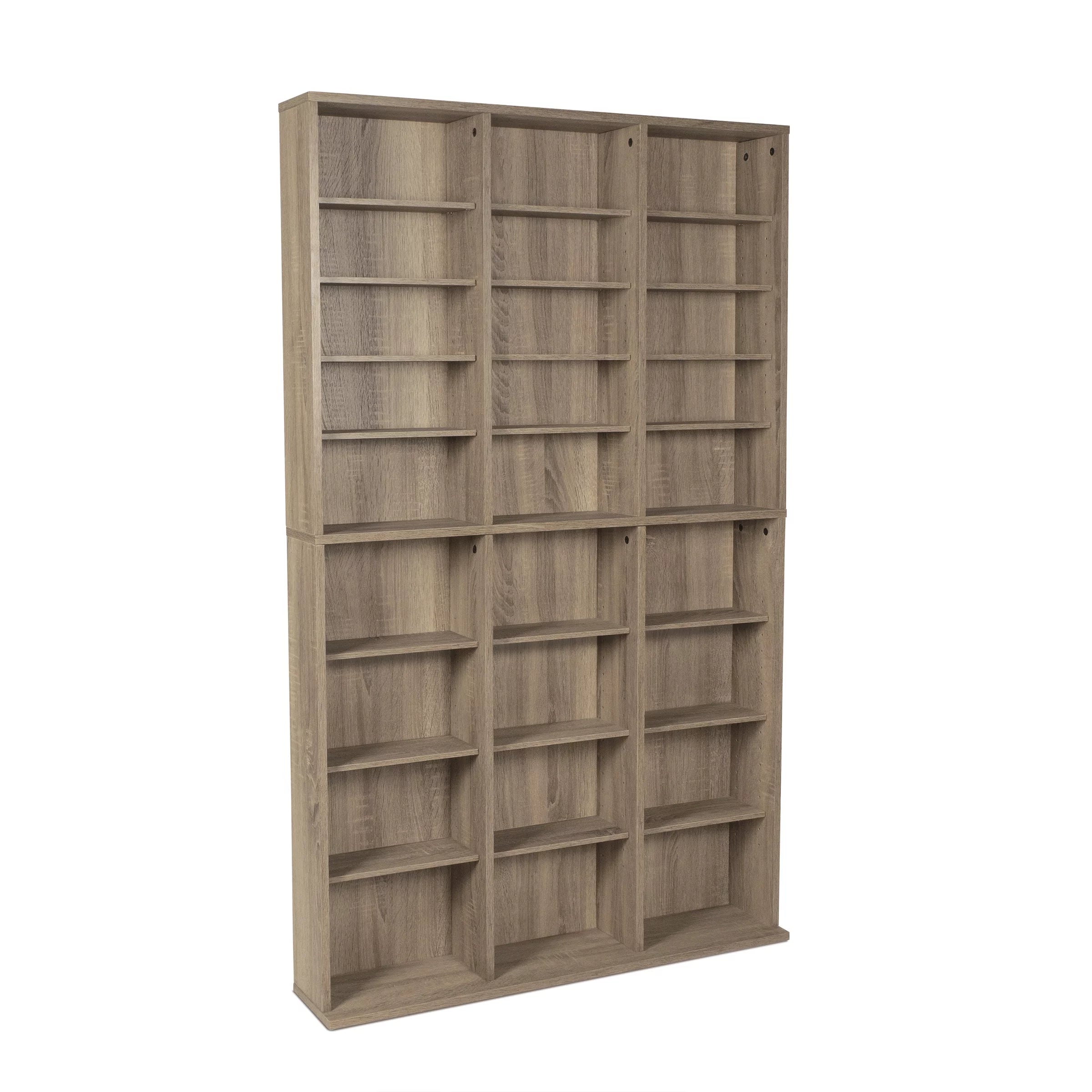 Atlantic Oskar Adjustable Wood Media Storage Bookcase, Espresso Q34005