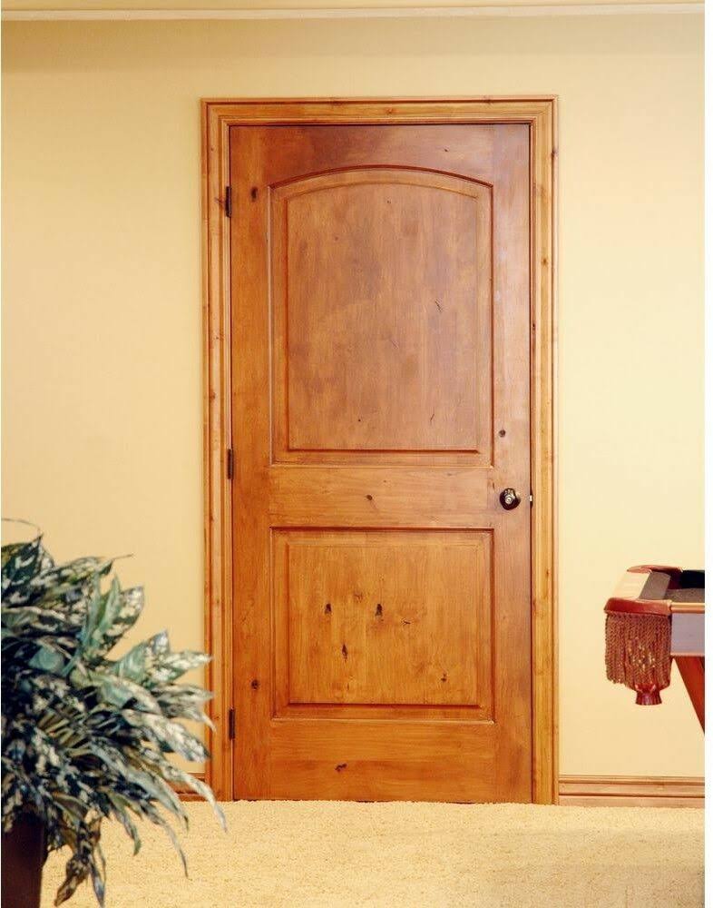 Krosswood Doors 28 in. x 80 in. Rustic Knotty Alder 2-Panel Arch Solid A70745