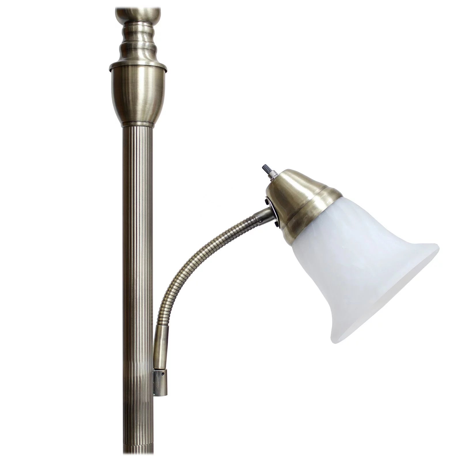 Elegant Designs 2-Light Torchiere Floor Lamp, Brushed Nickel B247