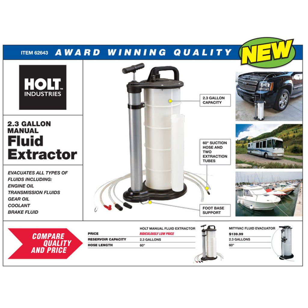 HOLT INDUSTRIES 2.3 Gallon Manual Fluid Extractor B3766