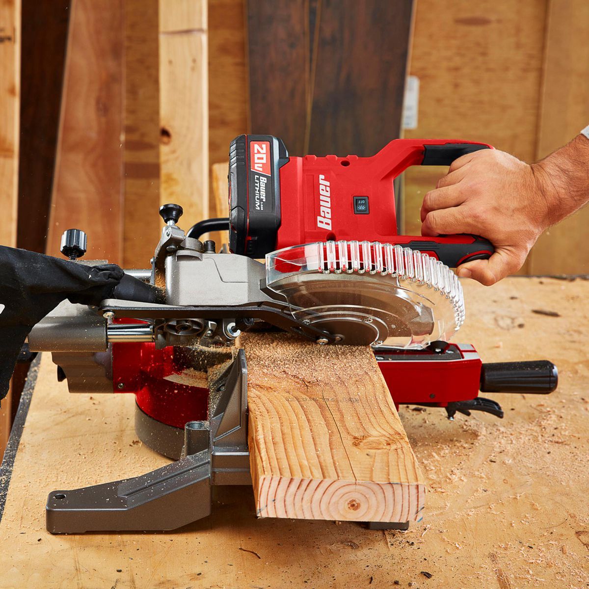 BAUER 20V Brushless 7-1/4 in. Sliding Miter Saw - Tool Only Z33302