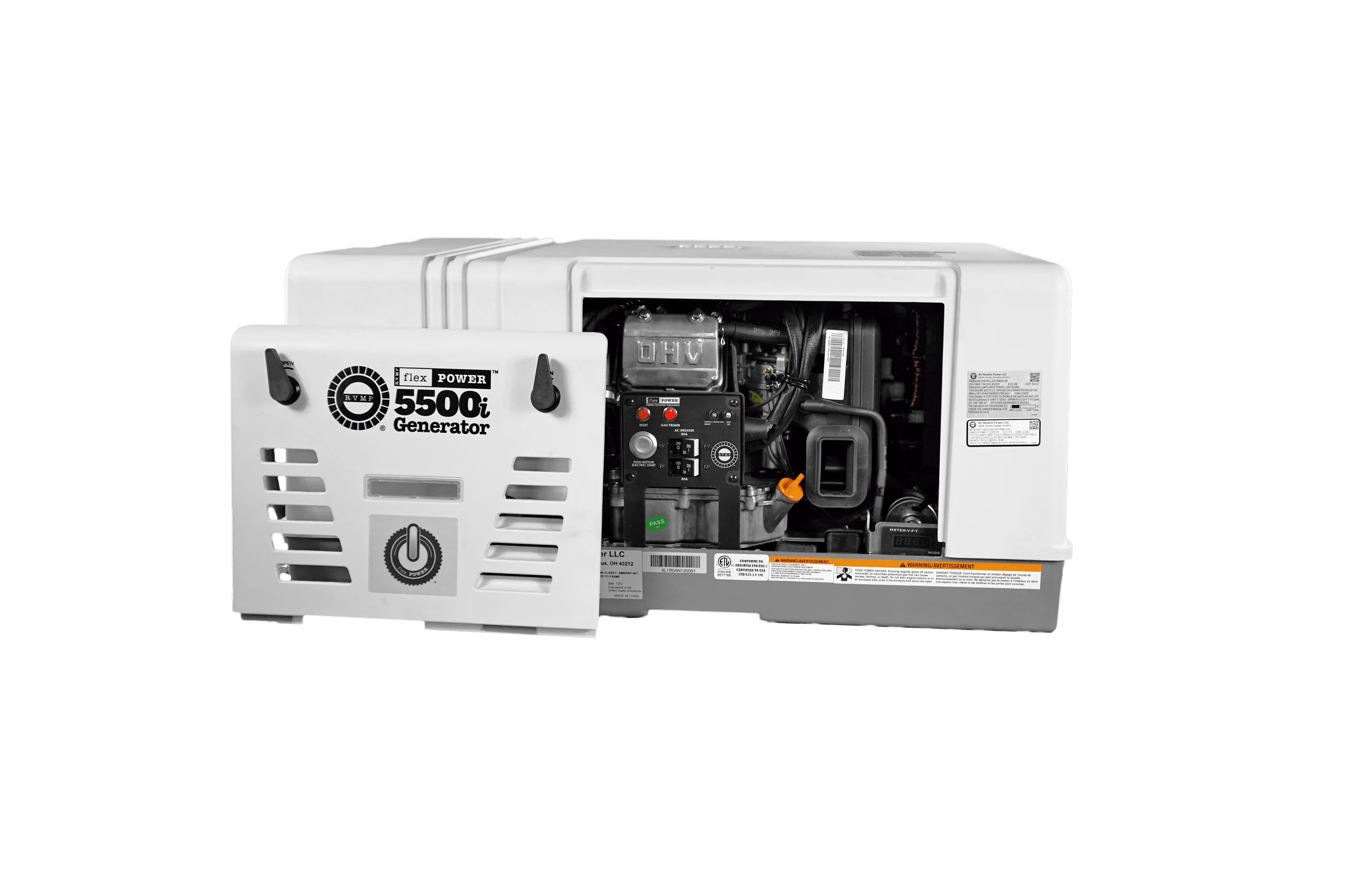 RVMP Flex Power 5500i 5500W Dual-Fuel Installed RV Generator U7151