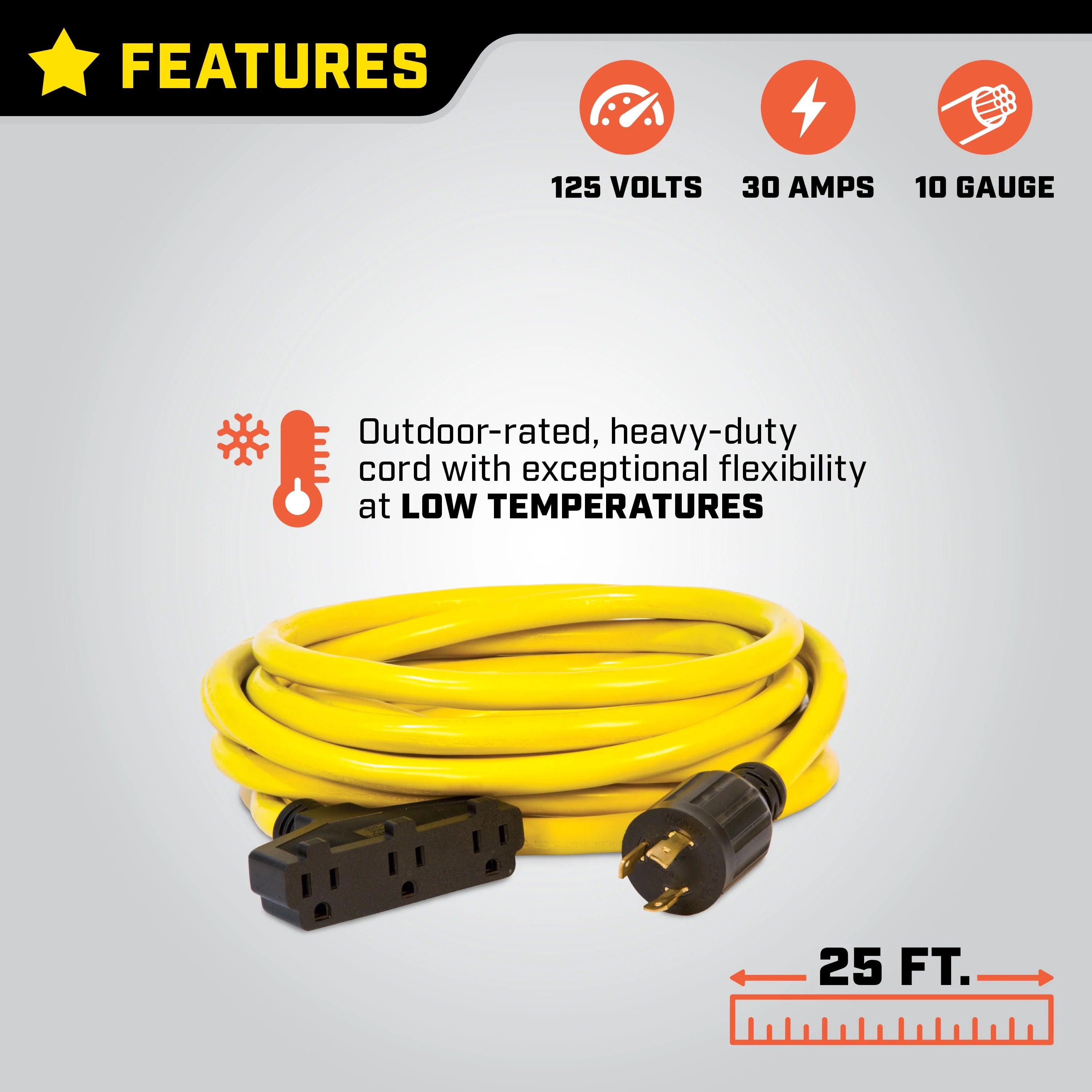 Champion Power Equipment 25-Foot 30-Amp Generator Extension Cord K7600