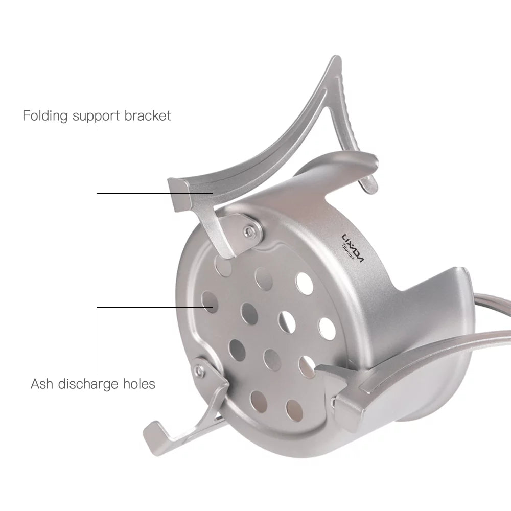 Lixada Ultralight Mini Titanium Alcohol Stove for Hiking O476