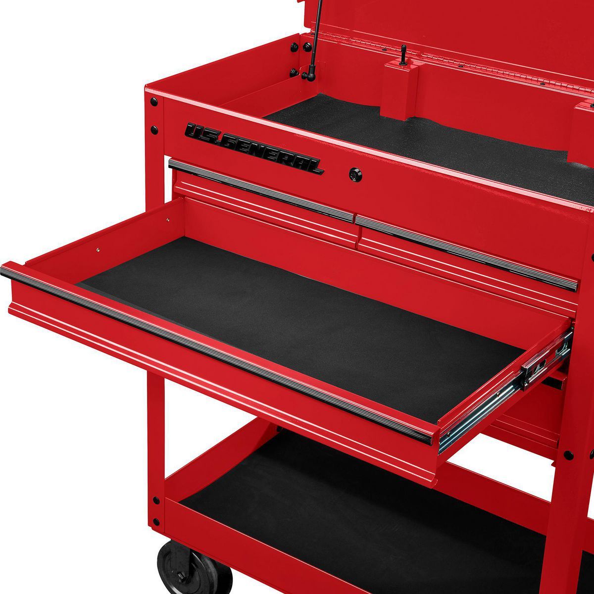 U.S. GENERAL 30 in. 4-Drawer Tech Cart, Red C88183