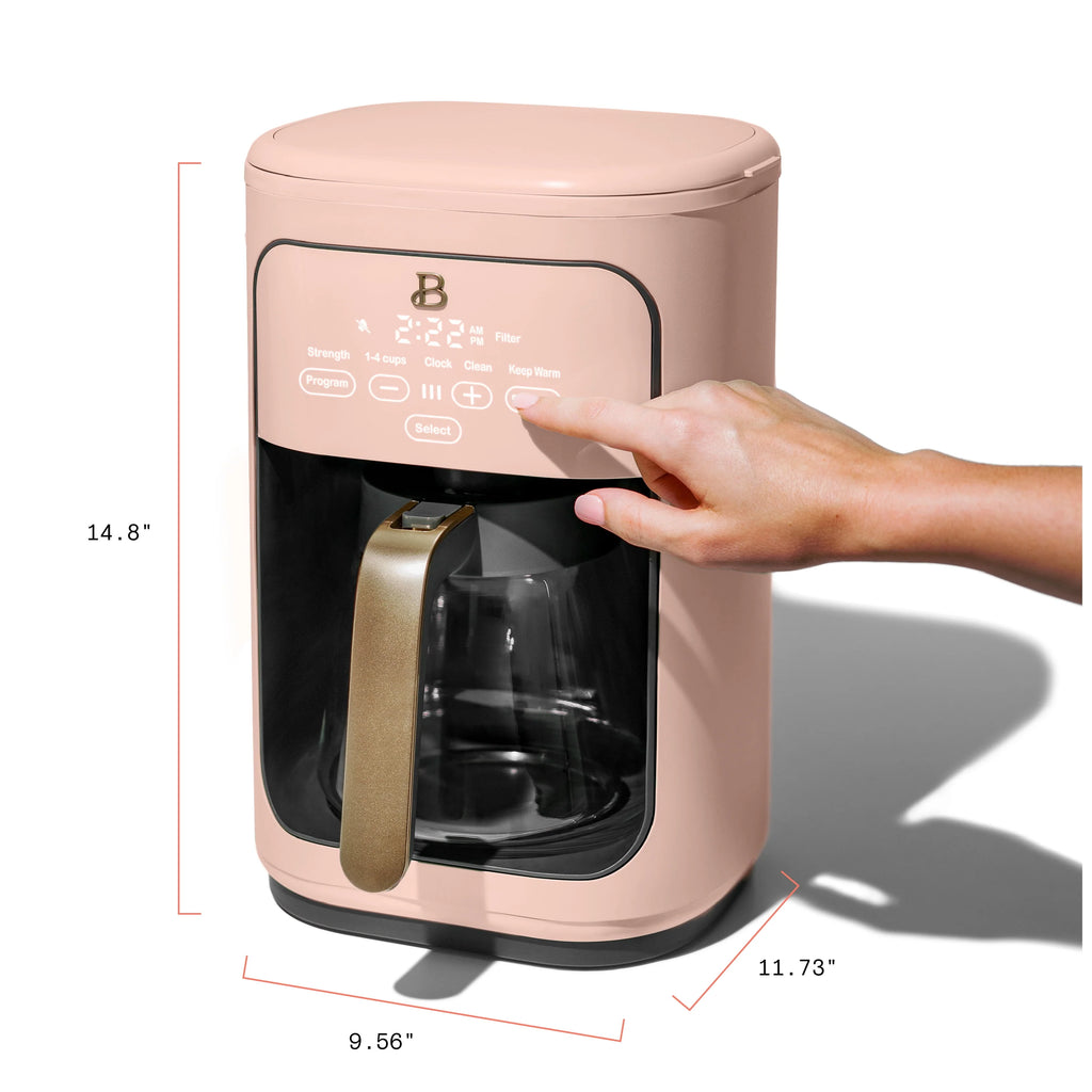 Beautiful 14-Cup Programmable Drip Coffee Maker with Touch Display, White Icing by Drew Barrymore F83994