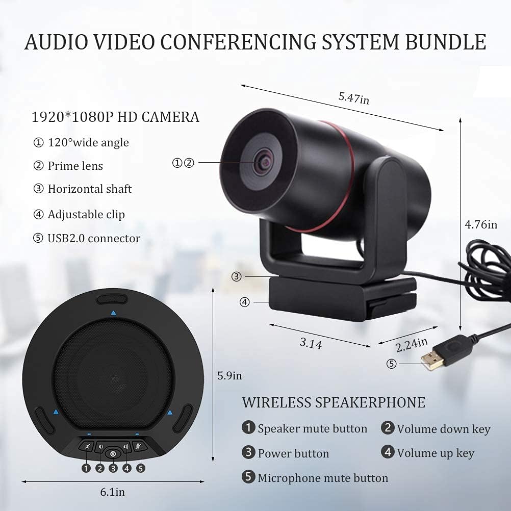 Runpu Video Conference System Bundle with Wireless Speaker and HD Camera E32644