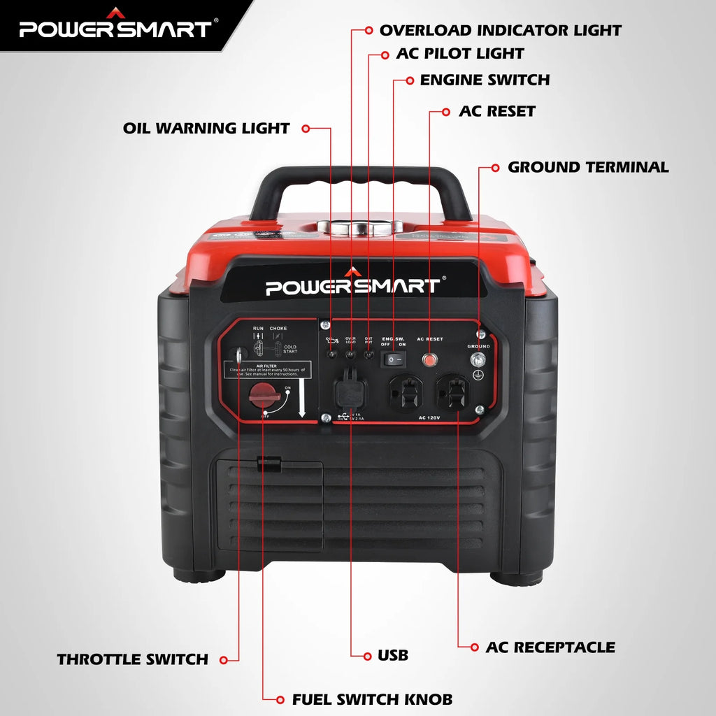 PowerSmart 1500 Watt Portable Gas Inverter Generator J780