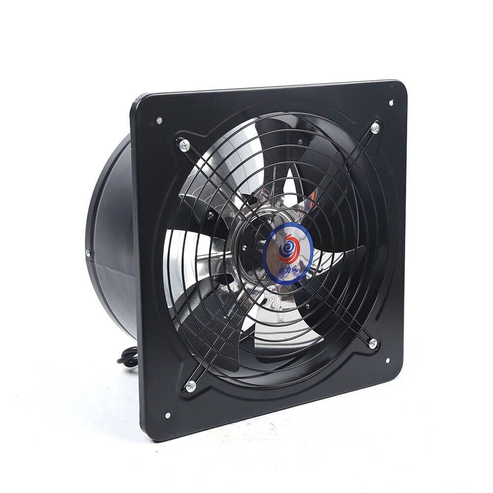 Ventilation Extractor Exhaust Fan Air Blower Wall Mounted Kitchen Bathroom 12" Kitchen Ventilation Extractor Wall Mounted Air Blower Fan Exhaust Bathroom Industrial Exhaust Fan Ventilation High Speed