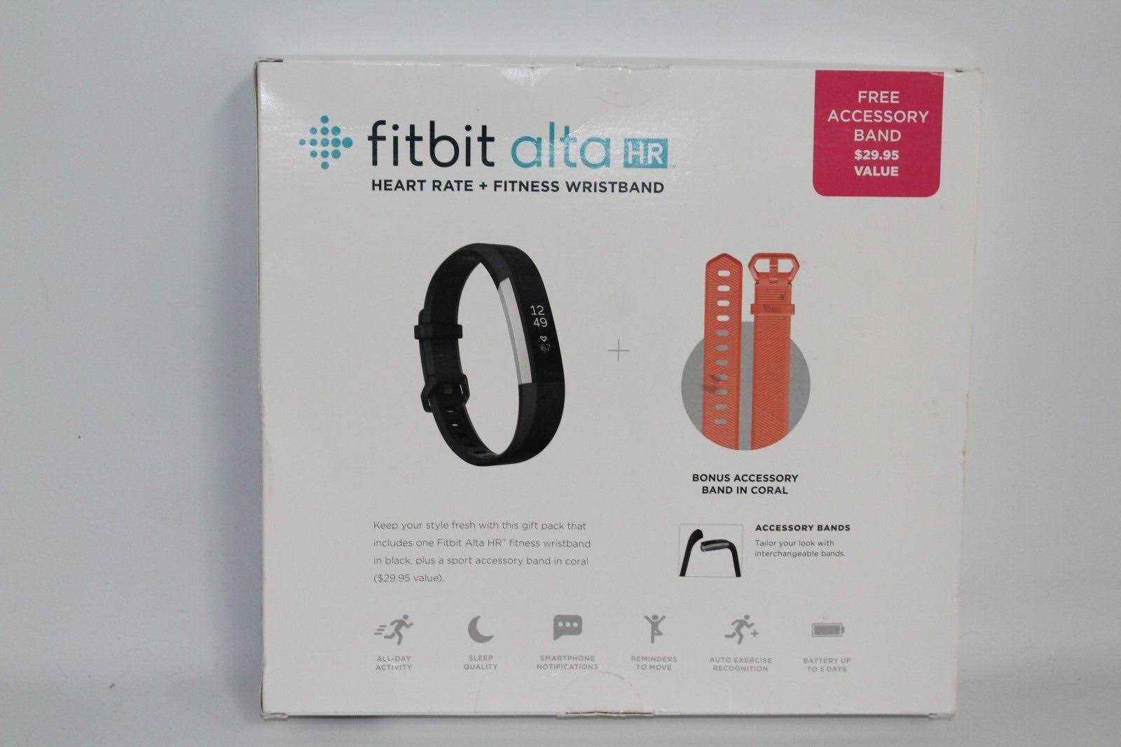 Fitbit Alta HR Activity Tracker with Heart Rate Monitor, Small, Black/Stainless Steel R295