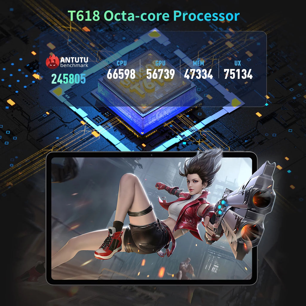 Headwolf 2 in 1 Tablet with Keyboard, FHD 2K Display, 10.4 Inch, Octa Core, 7000mAh Battery G187167