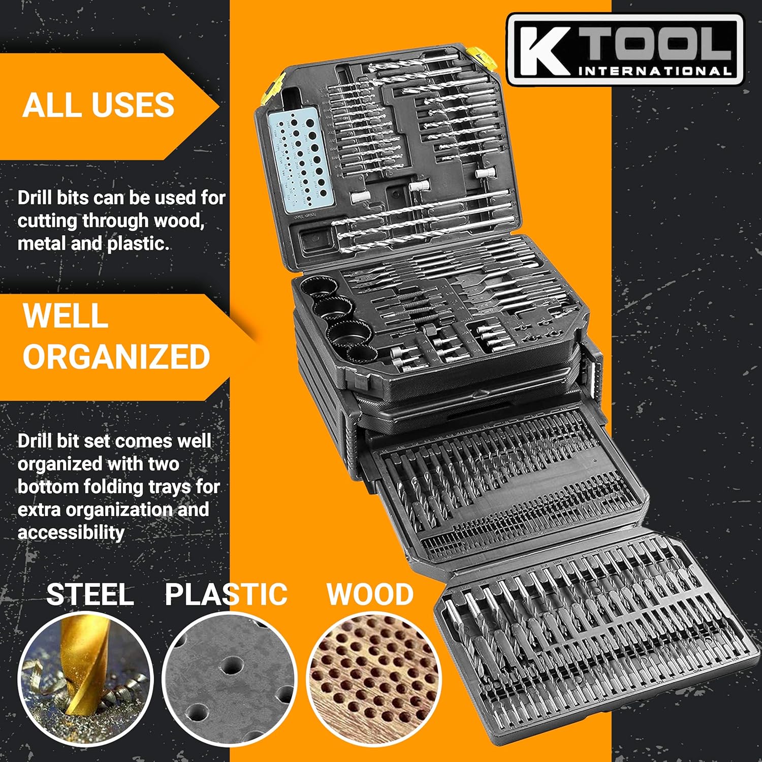 K Tool International 326 Piece Drill Bit Set with Case K18528