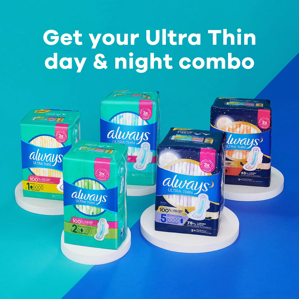 Always Ultra Thin Overnight Pads with Wings Size 4, 36 Count L6469