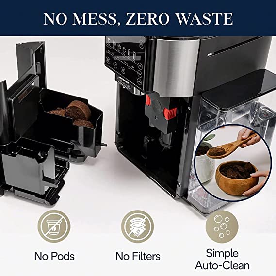 DeLonghi TrueBrew Drip Coffee Maker with Built-in Grinder, Hot or Iced Coffee, CAM51025MB V676545