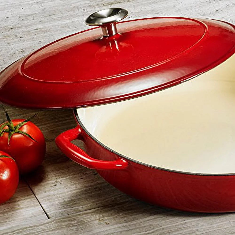 Tramontina Gourmet Enameled Cast Iron 4 qt Covered Braiser, Gradated Red K6121