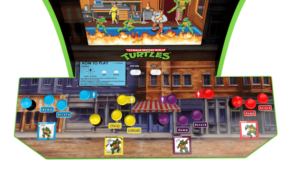Teenage Mutant Ninja Turtles Arcade Machine with Riser by Arcade1Up B12714