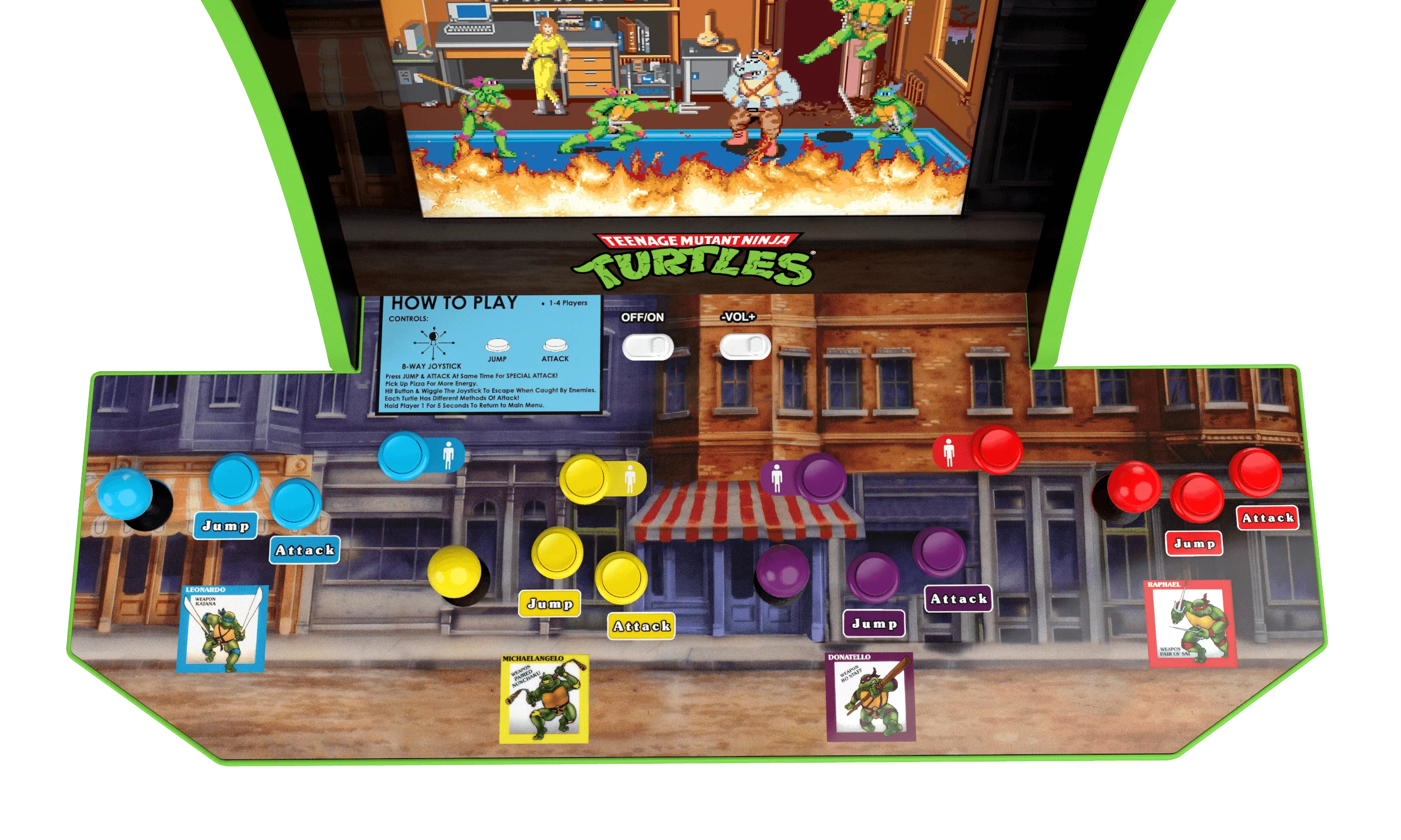 Teenage Mutant Ninja Turtles Arcade Machine with Riser by Arcade1Up B12714