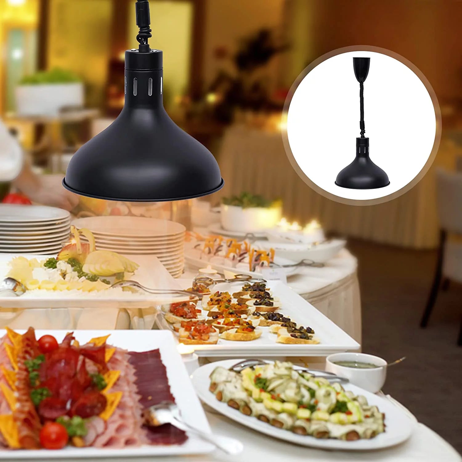 Miumaeov 250W Hanging Food Warmer Lamp F5913