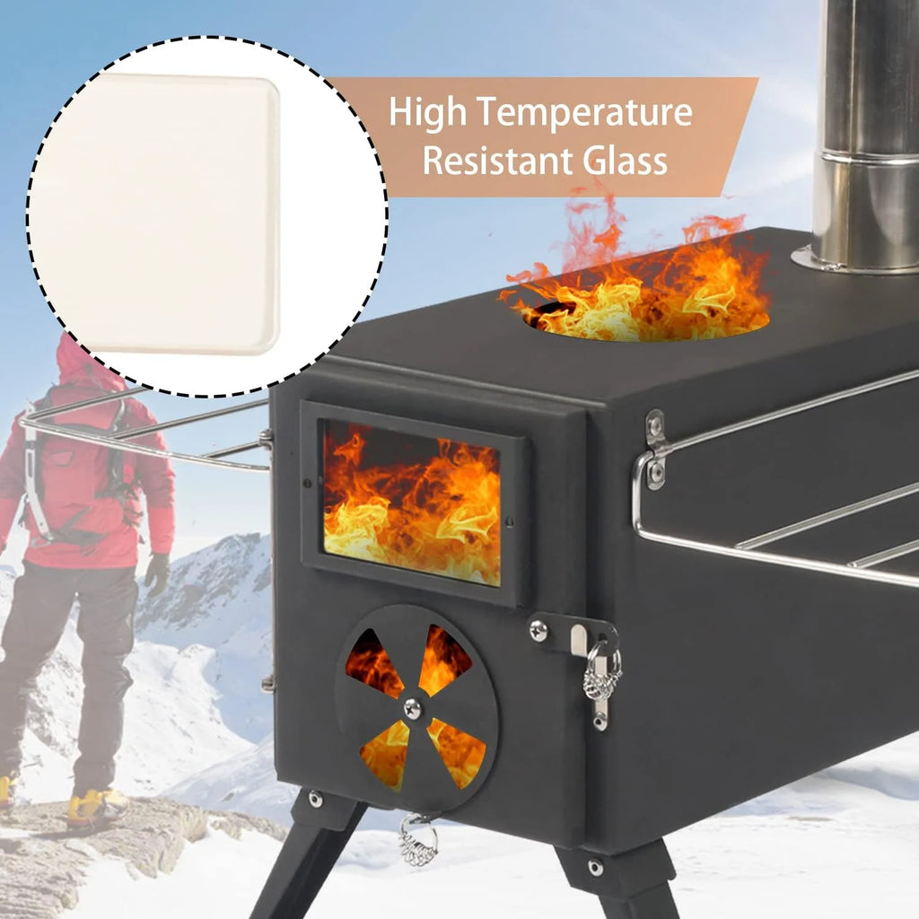 ENSTVER Camping Wood Stove for Tent, Portable Outdoor Cooking and Heating Z146387