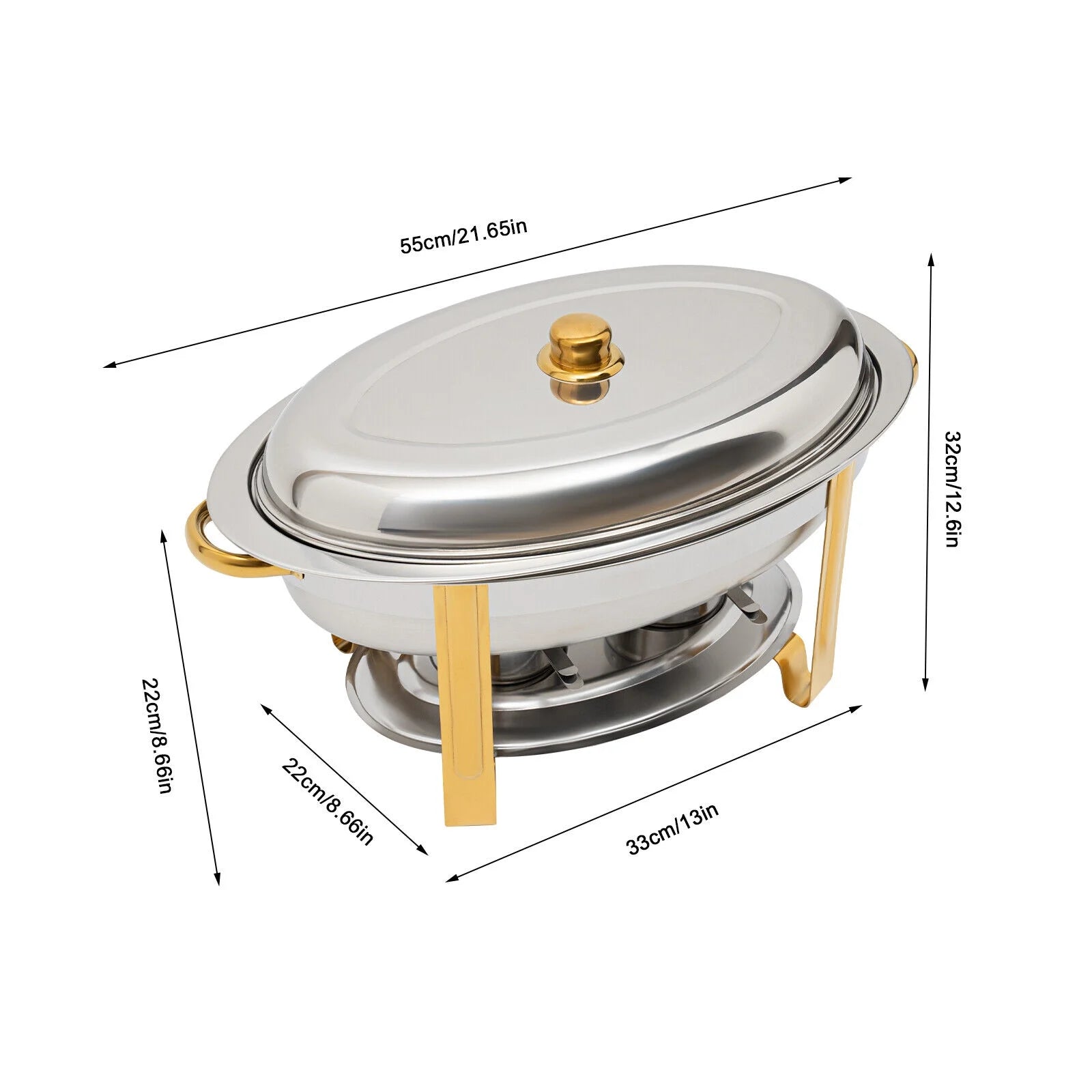 5.5L Stainless Steel Chafing Dish Buffet Set with Lid U49962