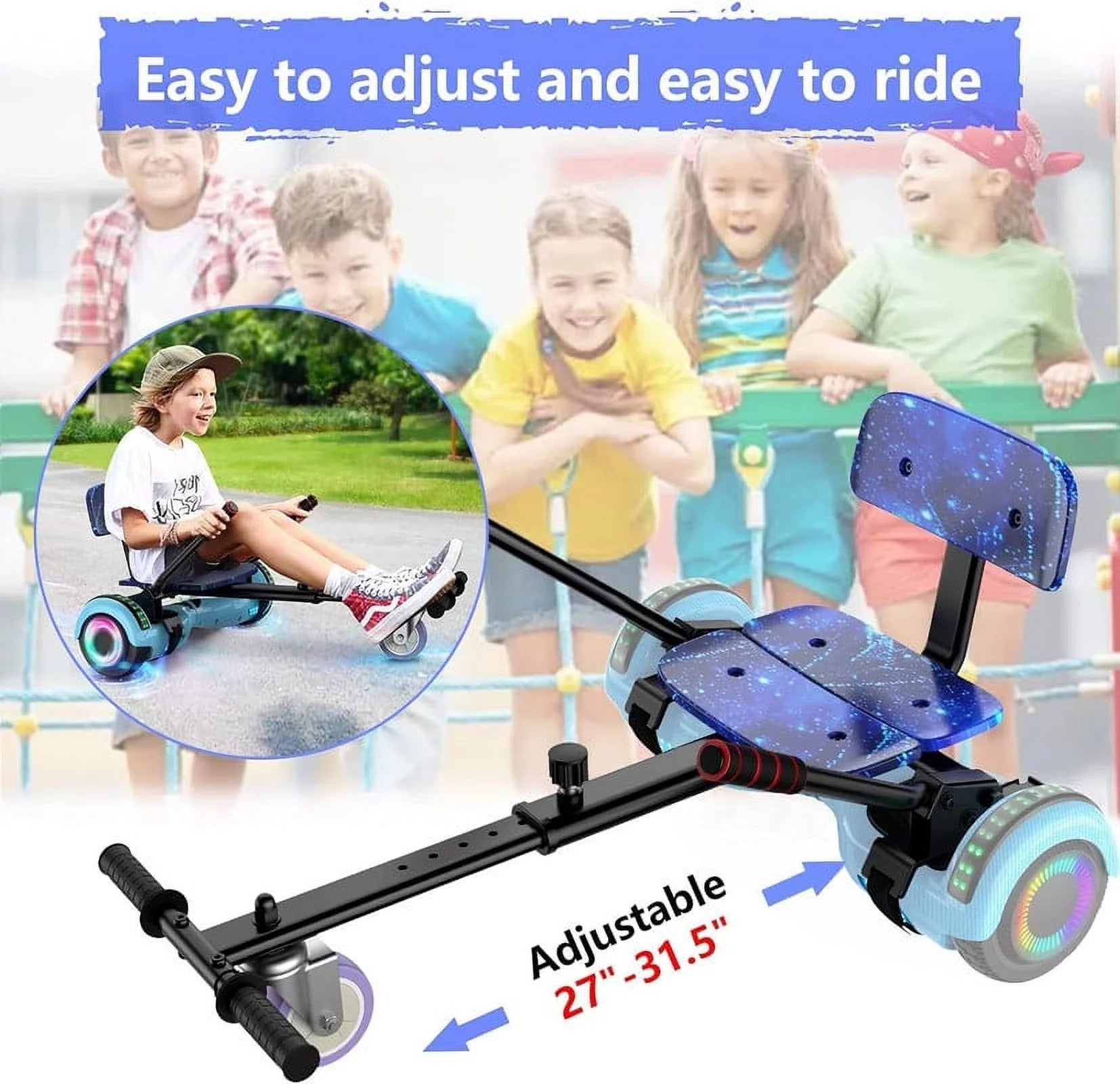 LIEAGLE Hoverboard with Seat Attachment, 6.5 inch Self Balancing Scooter S62540