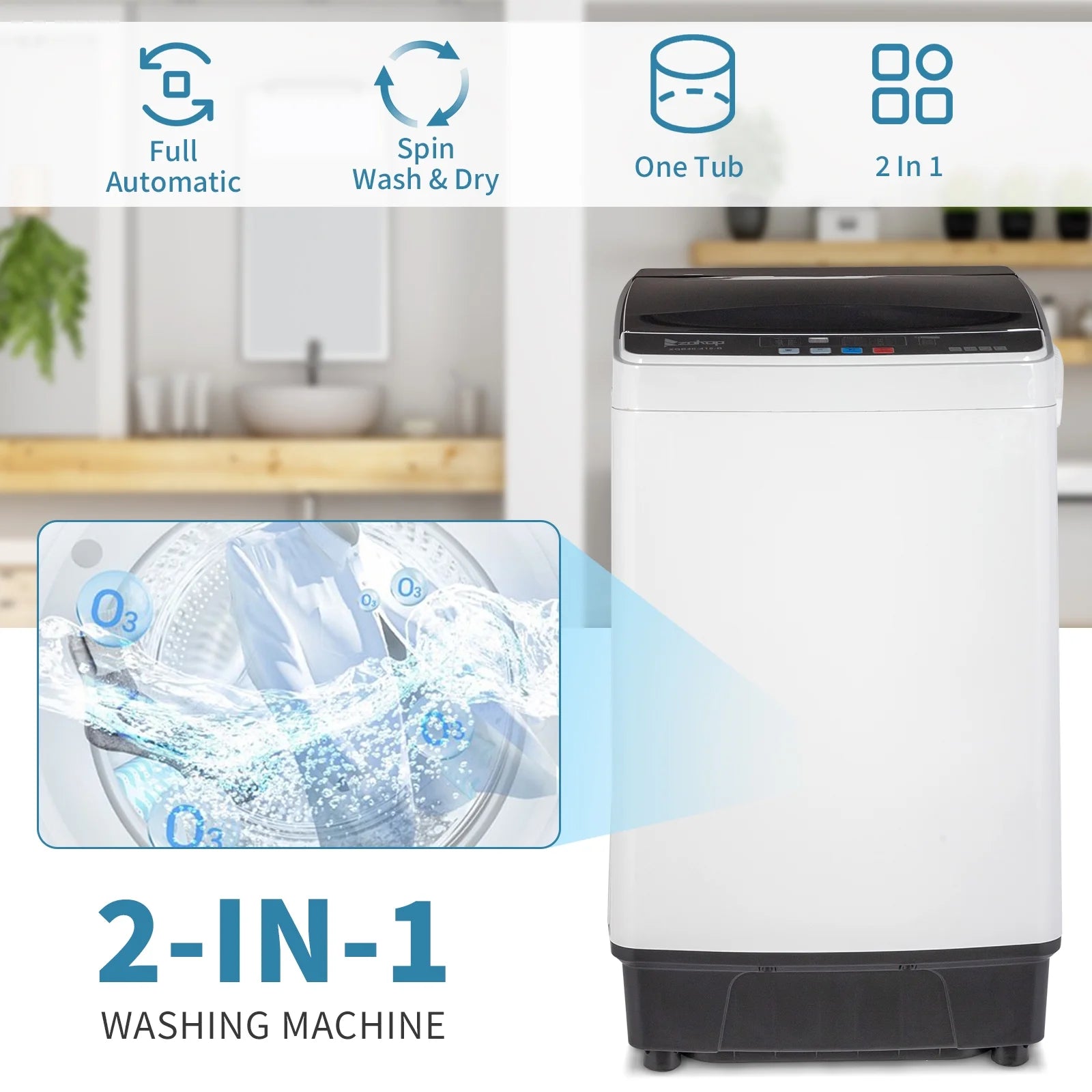 Portable Top Load Washing Machine with Drain Pump, 17.6 Lbs Capacity Y441616