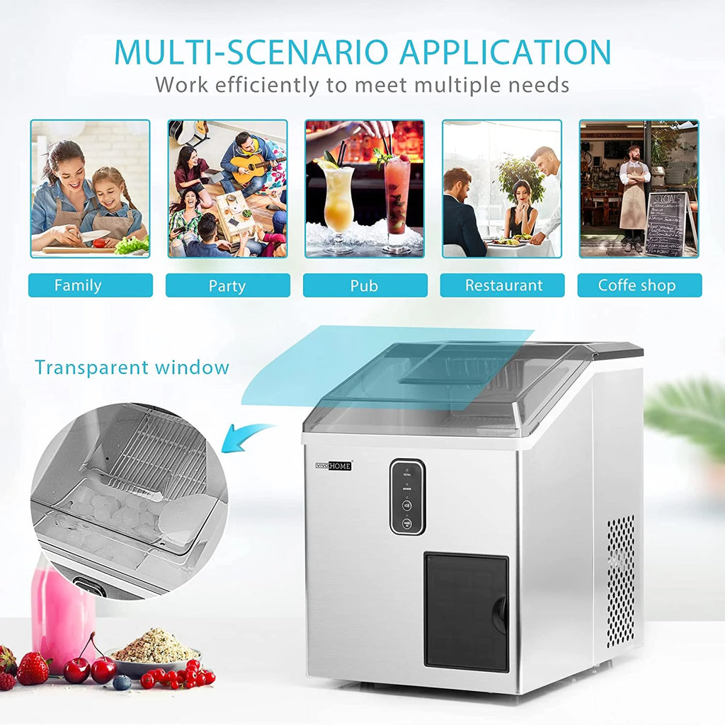 VIVOHOME 2 in 1 Countertop Ice Maker & Ice Shaver Machine A608