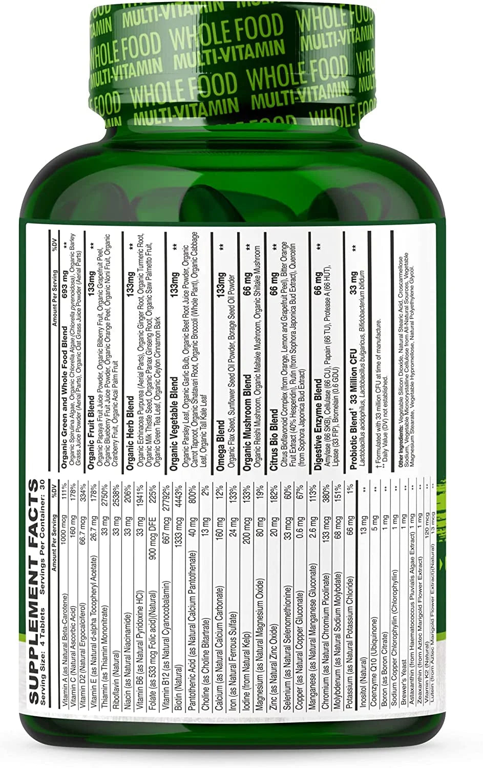 Whole Food Multivitamin for Men - Vegan, 120 Tablets Z318321