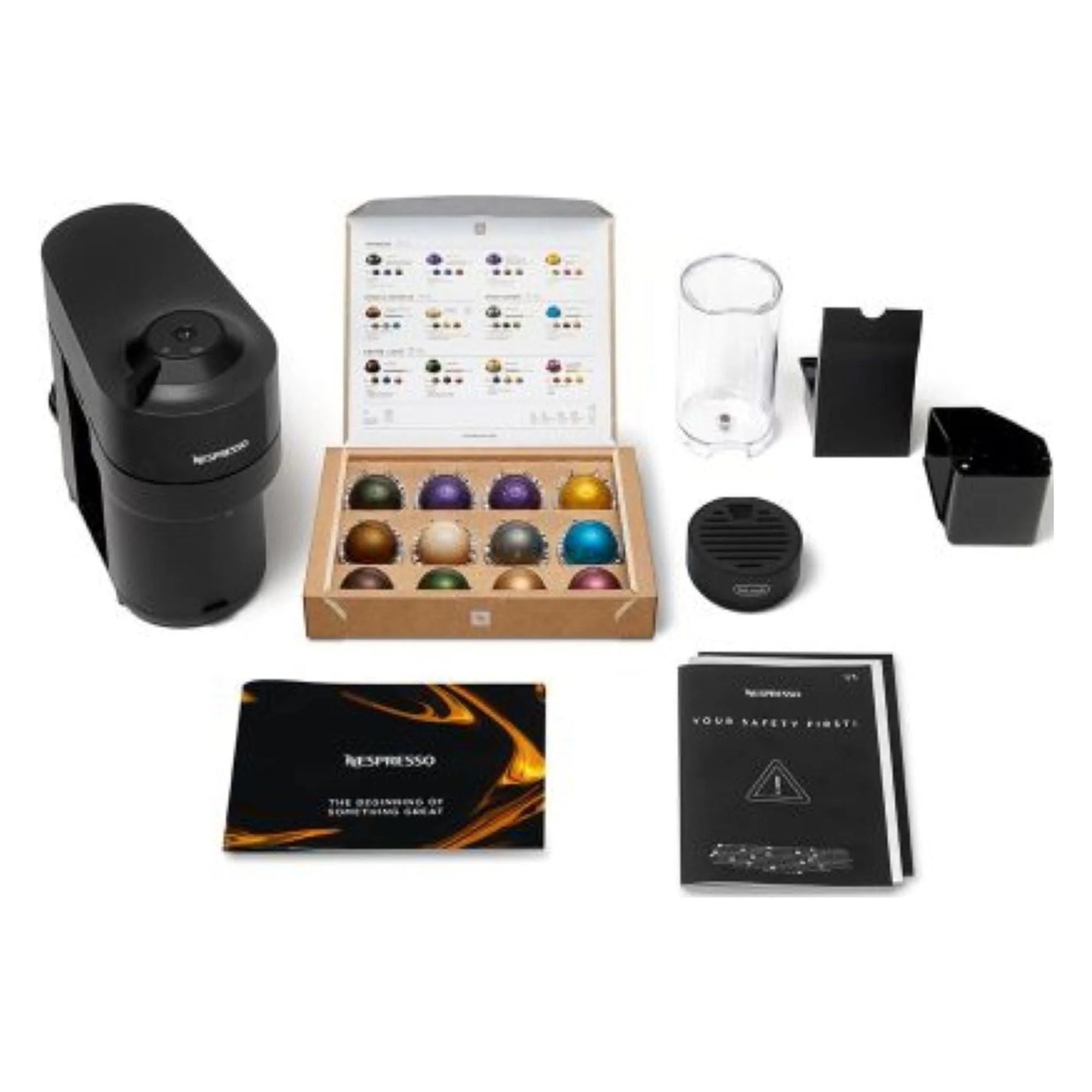 Nespresso Vertuo Pop by De'Longhi Coffee and Espresso Maker with Tasting Set, Black L9442